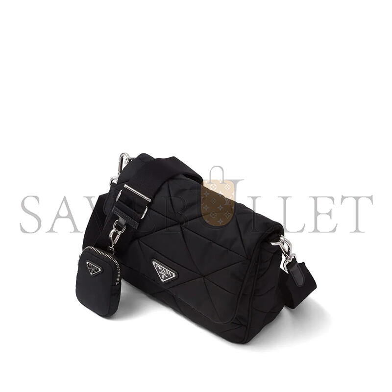 Pra*a re-nylon stuffed shoulder bag 1bd290 (24*17.5*8.5cm)